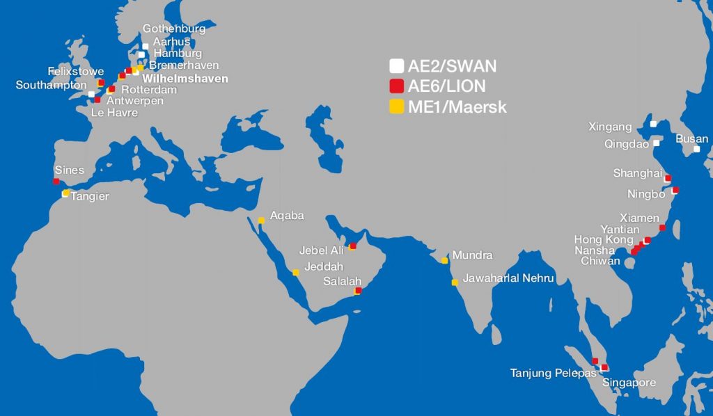 Neue Asiendienste 2M Maersk MSC im JadeWeserPort (c) JadeWeserPort