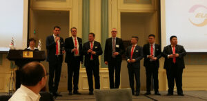 Vertreter des Terminalbetreibers Eurogate und der Container Terminal Wilhelmshaven JadeWeserPort-Marketing GmbH & Co. KG bei der dritten Asien-Roadshow