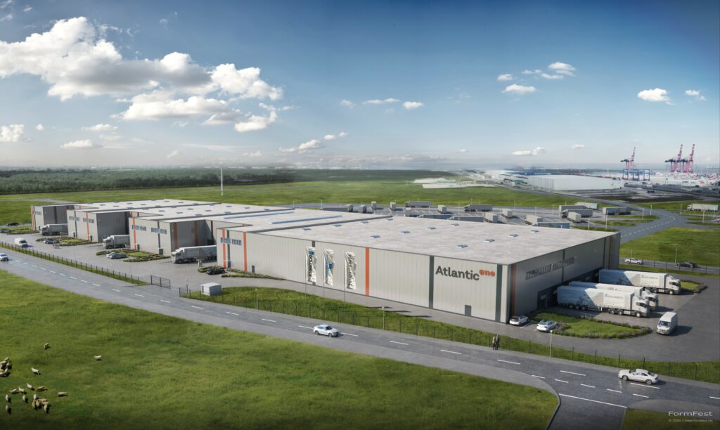 Multi-User-Halle „Atlantic One” am JadeWeserPort kurz vor Fertigstellung