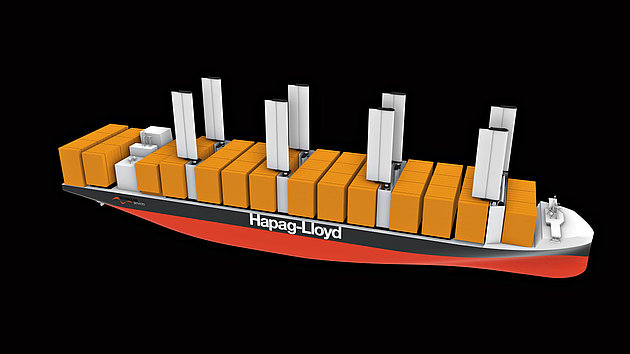 Hapag-Lloyd will Containerschiffe mit Windkraft antreiben