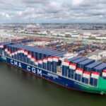 Riesenfrachter von CMA CGM „Notre Dame“ erstmals in Hamburg