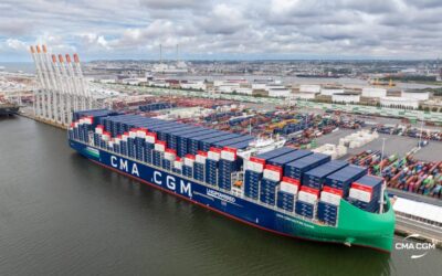 Riesenfrachter von CMA CGM „Notre Dame“ erstmals in Hamburg